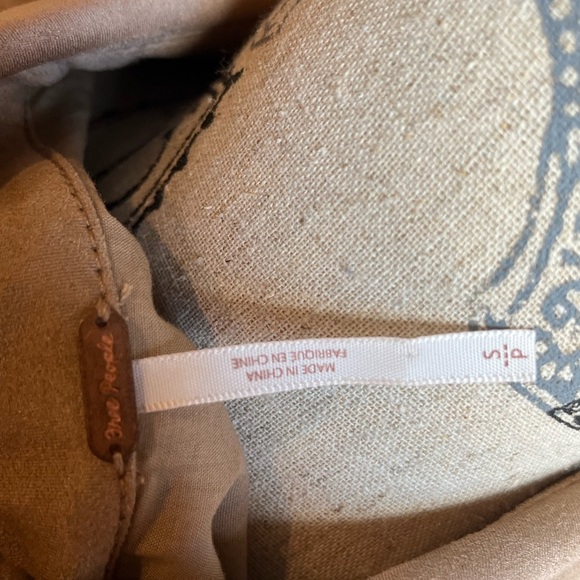 Free people Nwot tan suede button up collared shirt dress size‎ small - Picture 5 of 8